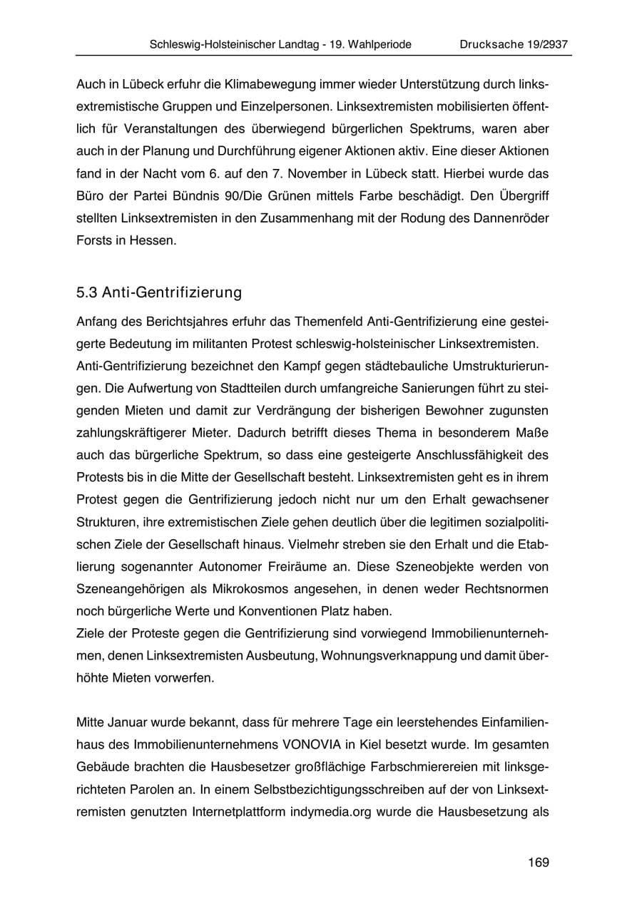 Seite 181 des Verfassungsschutzbericht 2020 Schleswig-Holstein