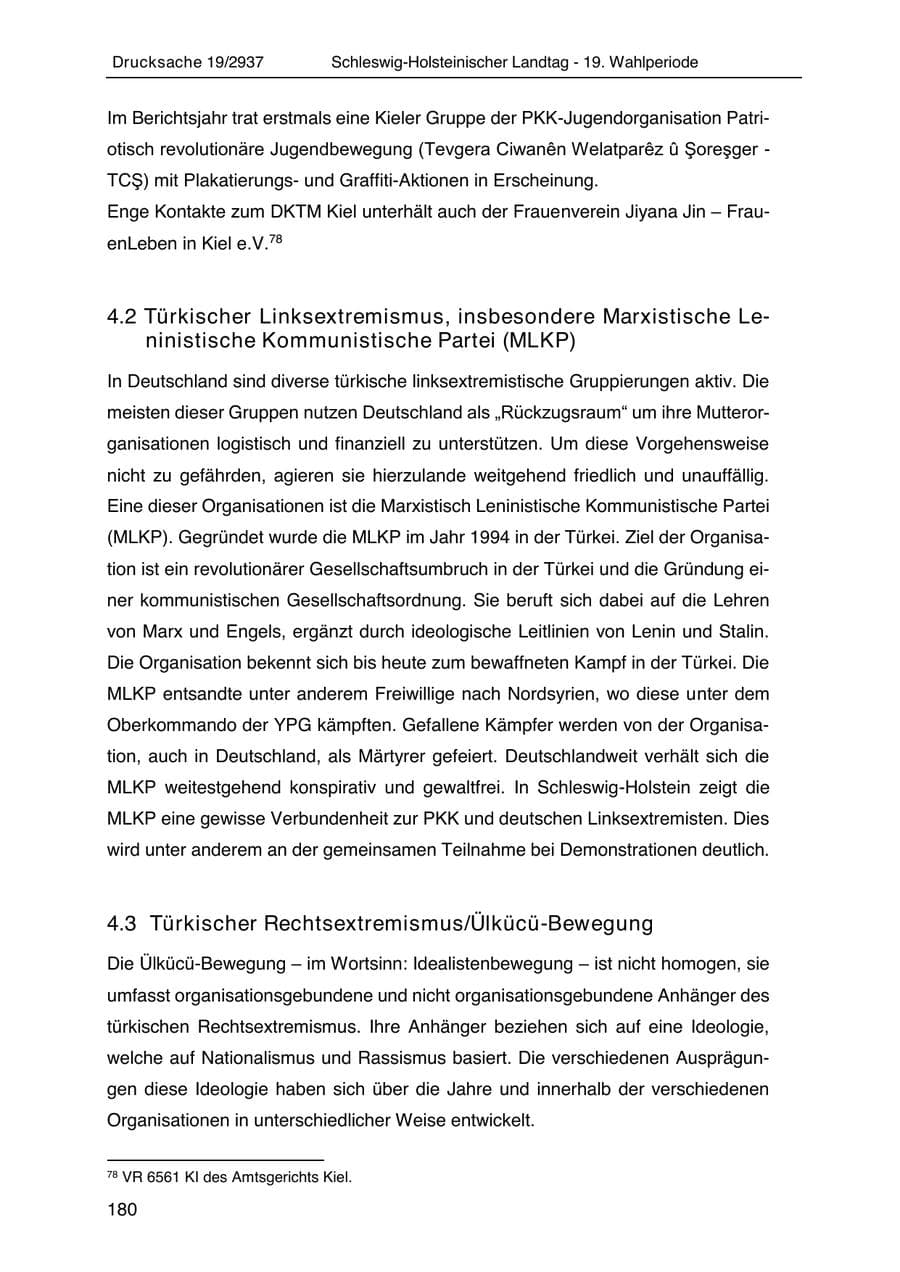 Seite 192 des Verfassungsschutzbericht 2020 Schleswig-Holstein