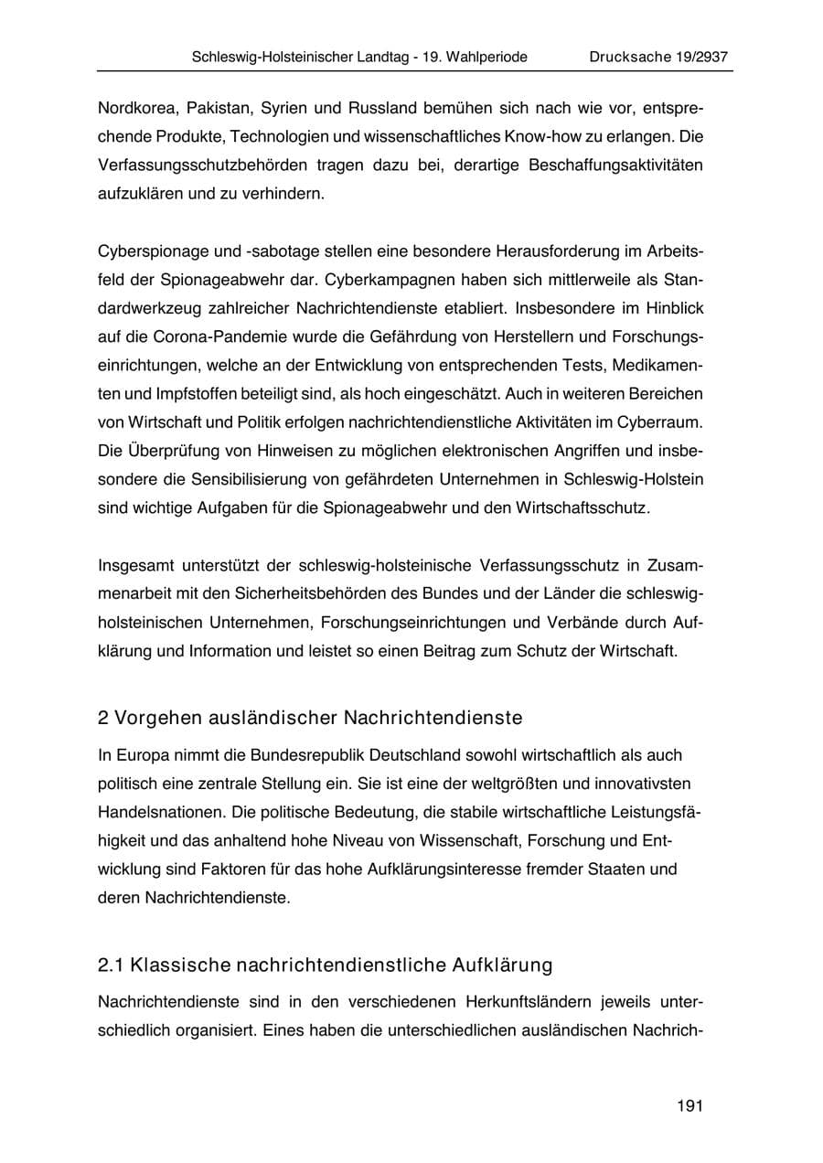 Seite 203 des Verfassungsschutzbericht 2020 Schleswig-Holstein