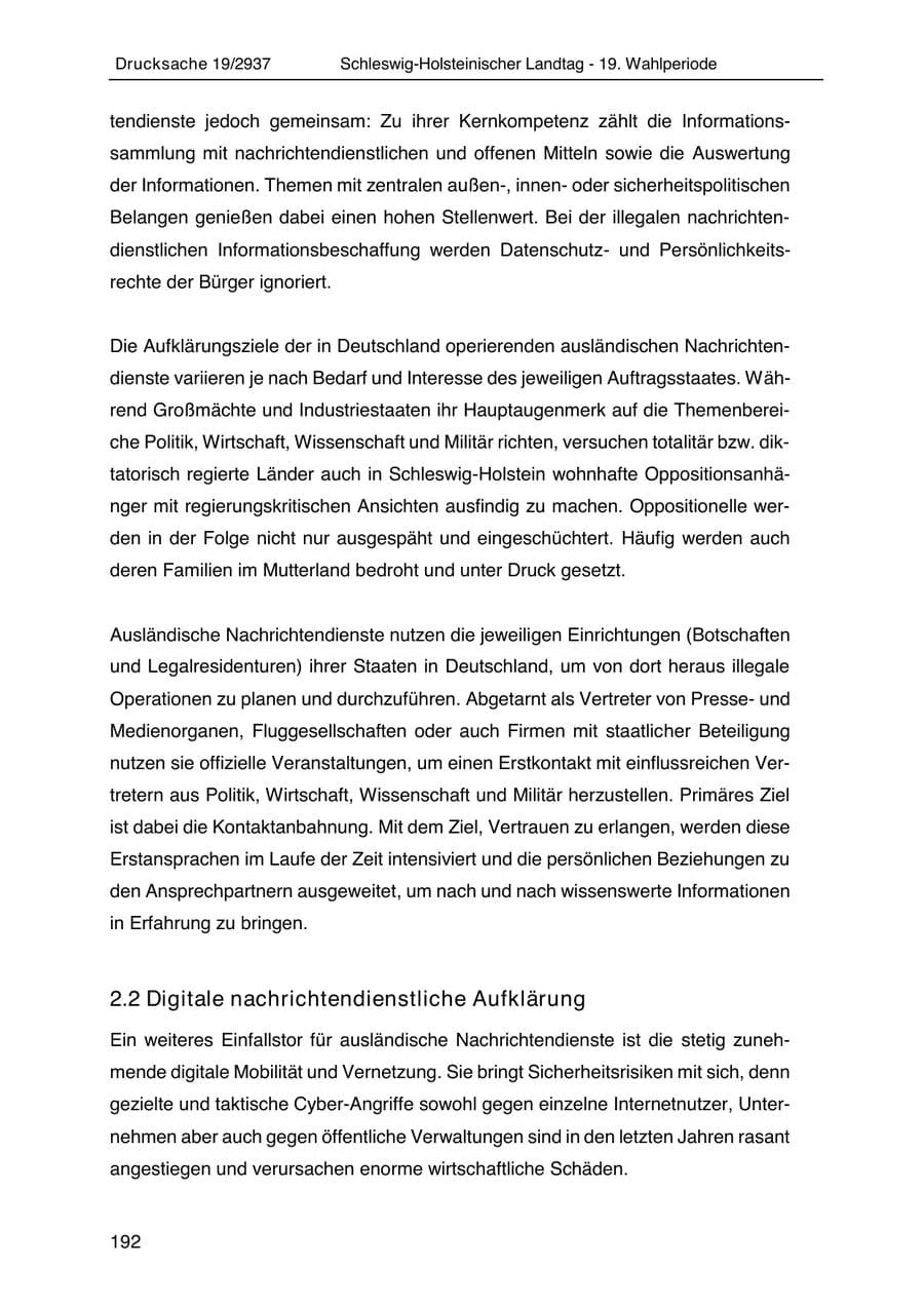 Seite 204 des Verfassungsschutzbericht 2020 Schleswig-Holstein