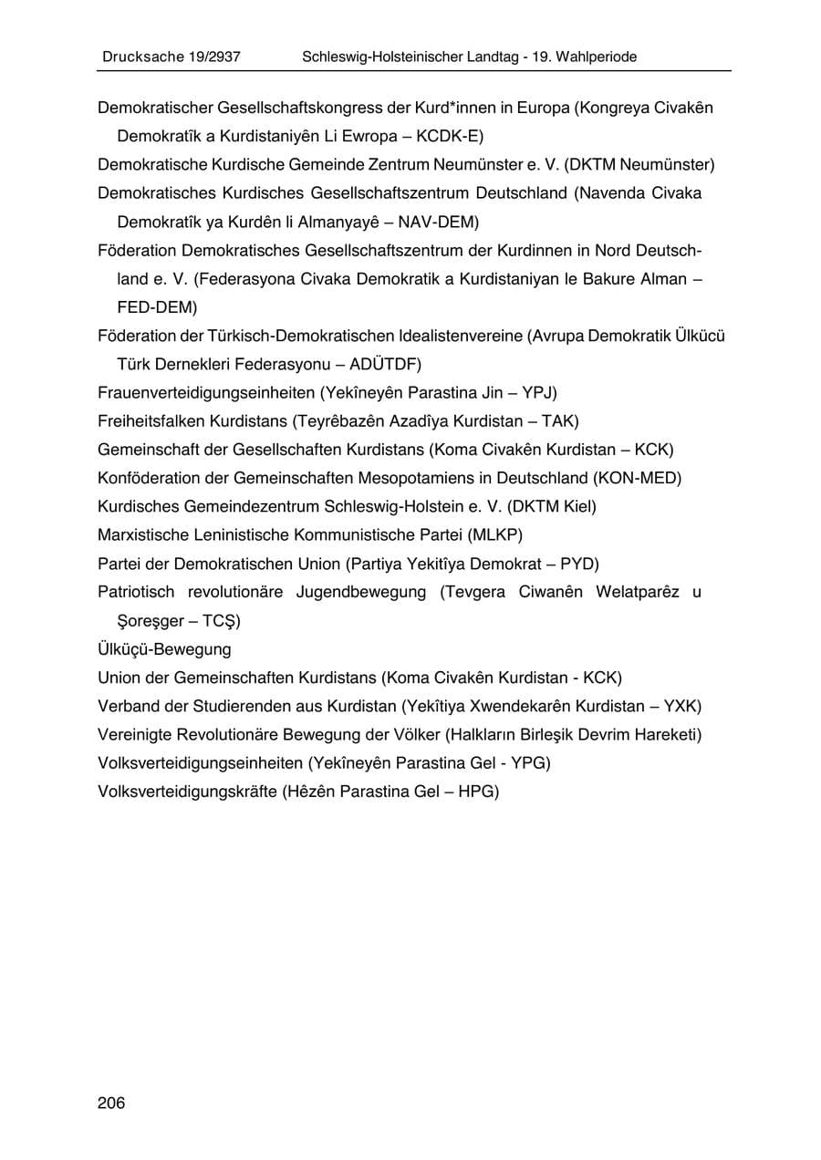 Seite 218 des Verfassungsschutzbericht 2020 Schleswig-Holstein
