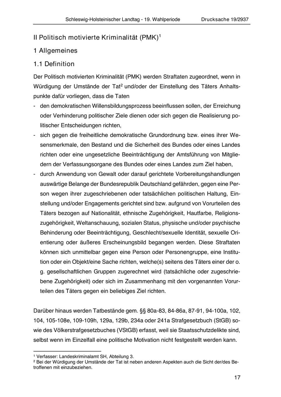 Seite 29 des Verfassungsschutzbericht 2020 Schleswig-Holstein