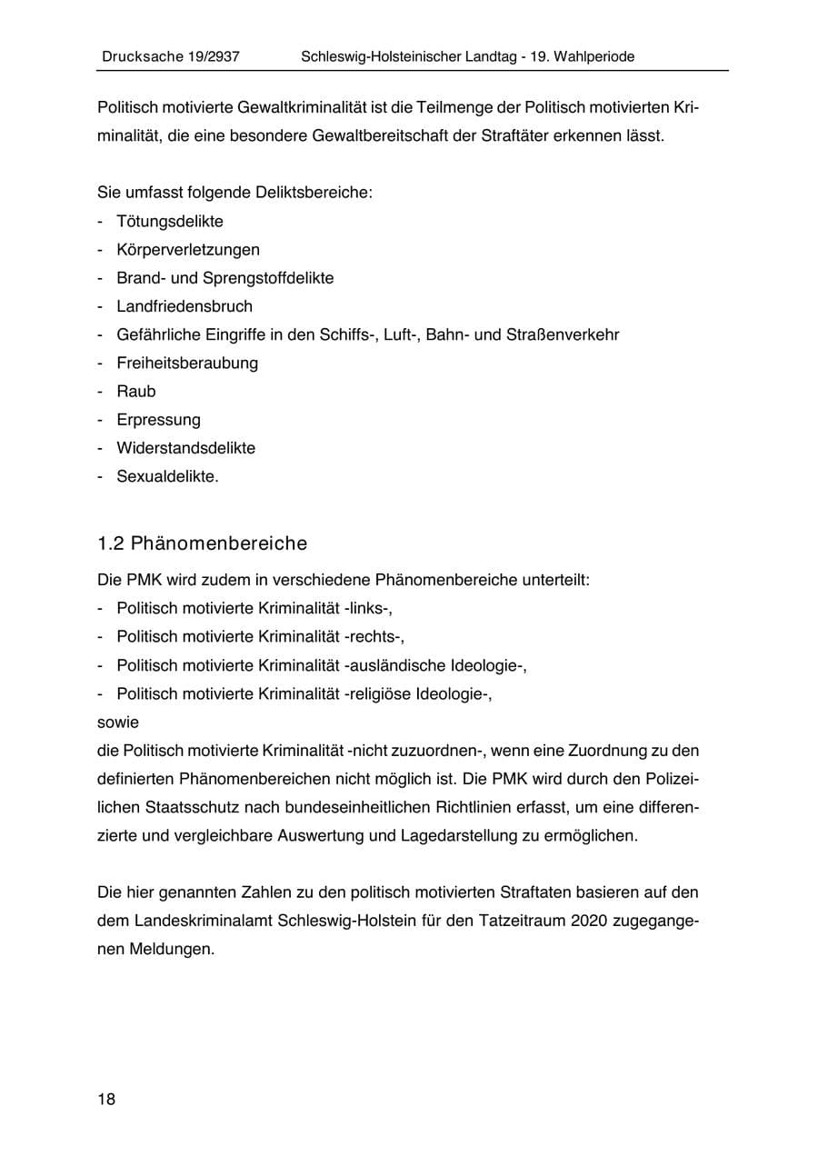 Seite 30 des Verfassungsschutzbericht 2020 Schleswig-Holstein