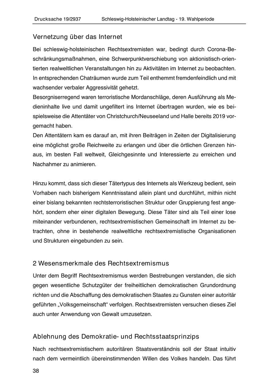 Seite 50 des Verfassungsschutzbericht 2020 Schleswig-Holstein