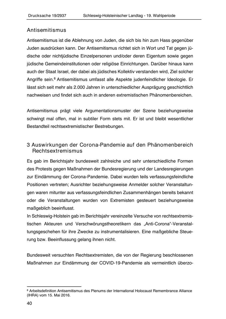 Seite 52 des Verfassungsschutzbericht 2020 Schleswig-Holstein