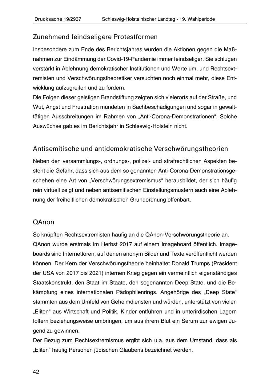 Seite 54 des Verfassungsschutzbericht 2020 Schleswig-Holstein