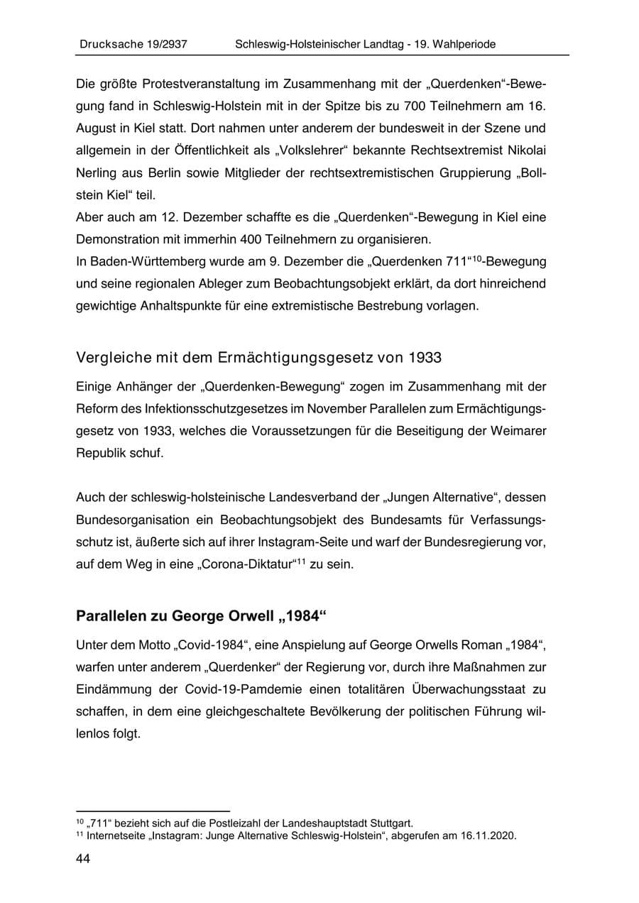 Seite 56 des Verfassungsschutzbericht 2020 Schleswig-Holstein