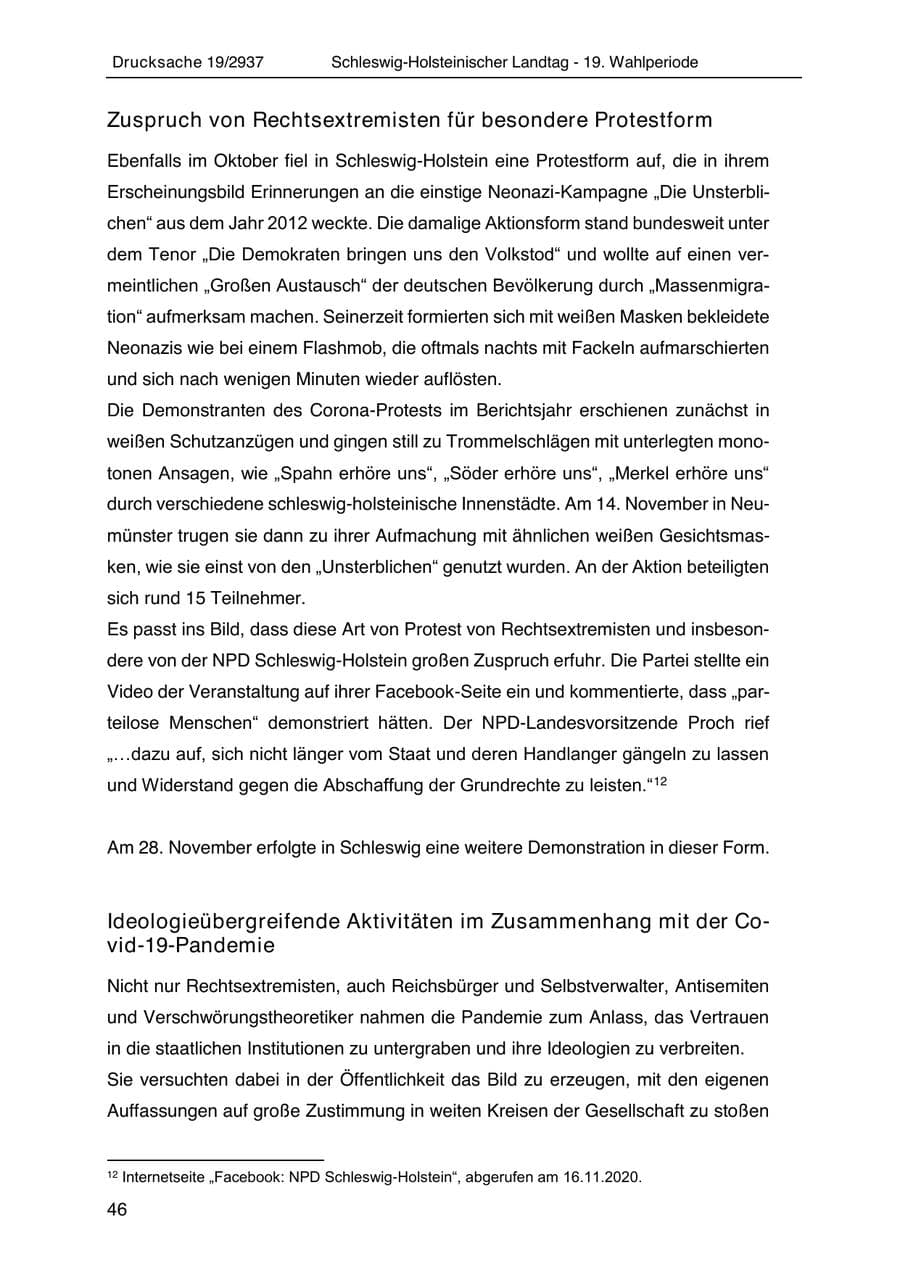 Seite 58 des Verfassungsschutzbericht 2020 Schleswig-Holstein