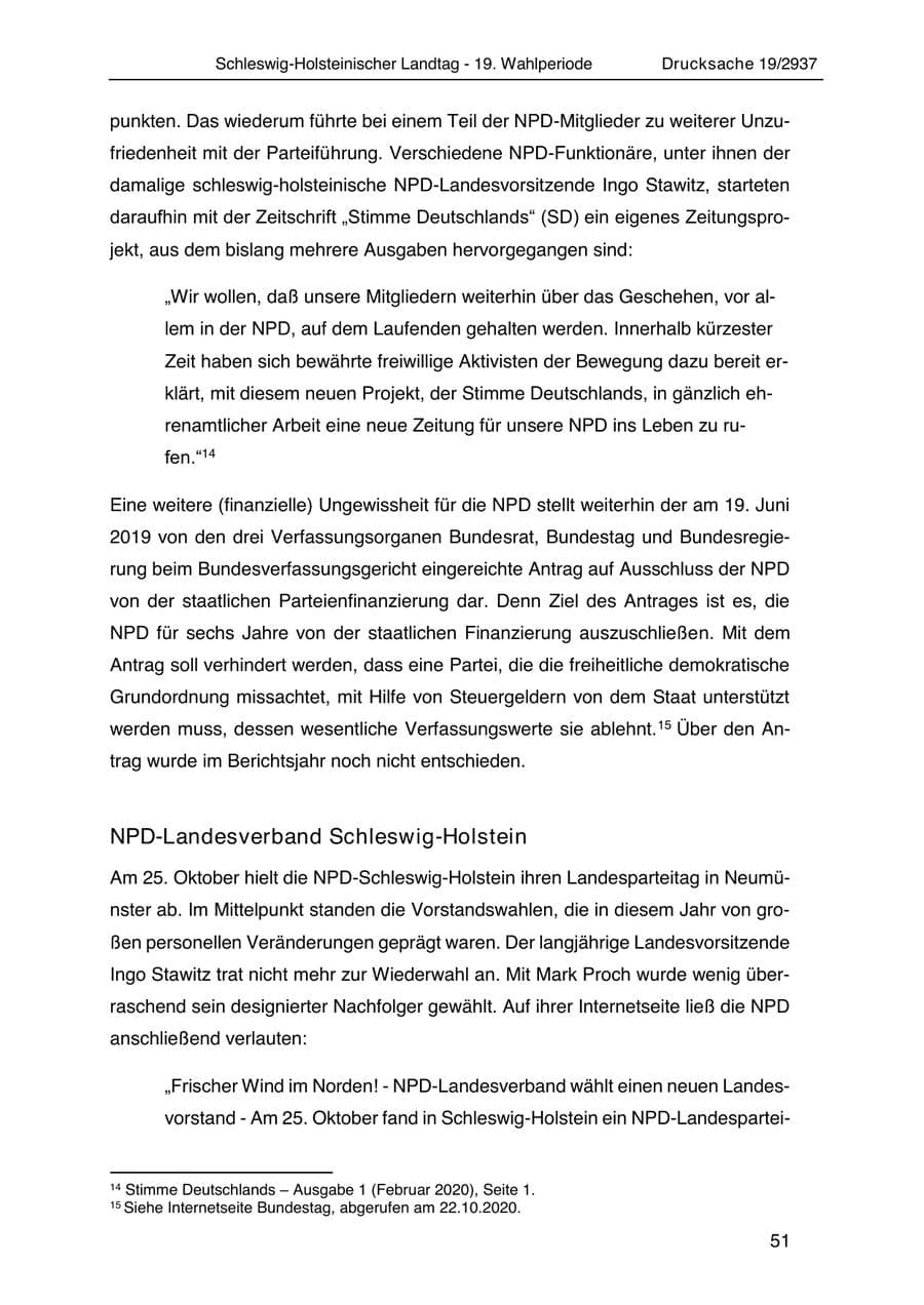 Seite 63 des Verfassungsschutzbericht 2020 Schleswig-Holstein