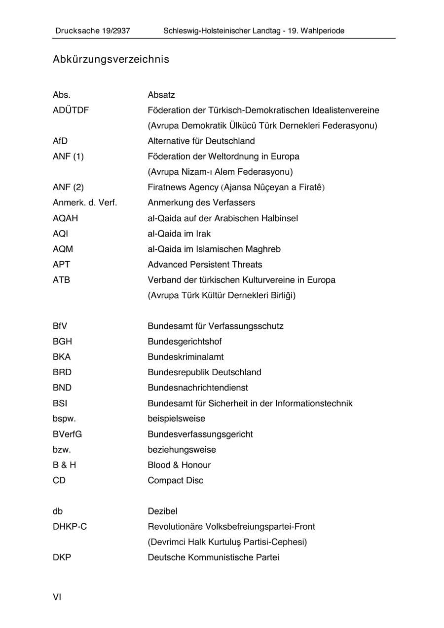 Seite 8 des Verfassungsschutzbericht 2020 Schleswig-Holstein