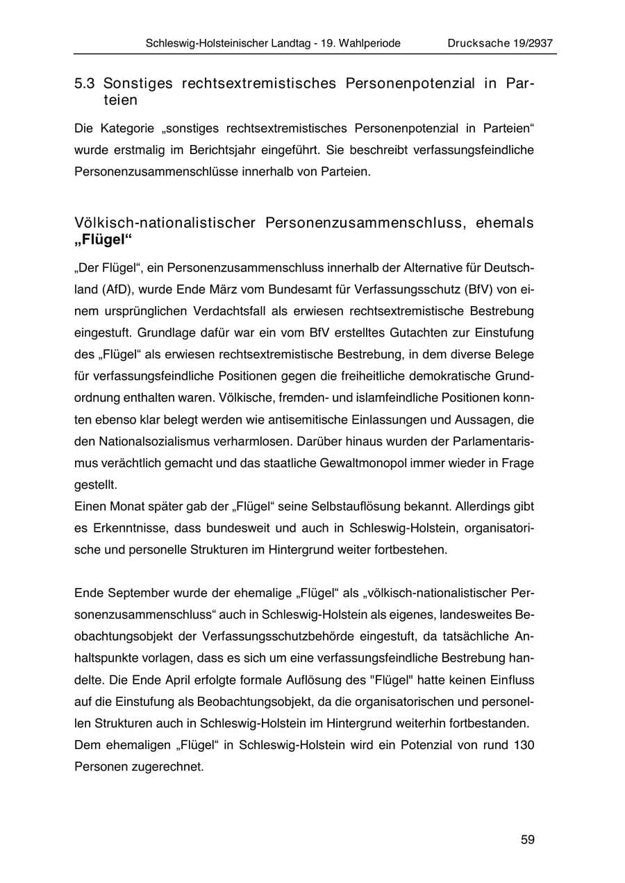 Seite 71 des Verfassungsschutzbericht 2020 Schleswig-Holstein