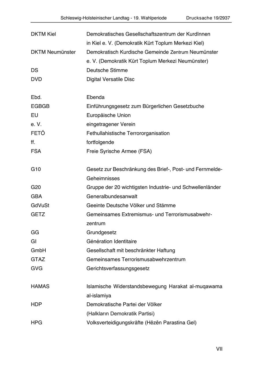 Seite 9 des Verfassungsschutzbericht 2020 Schleswig-Holstein