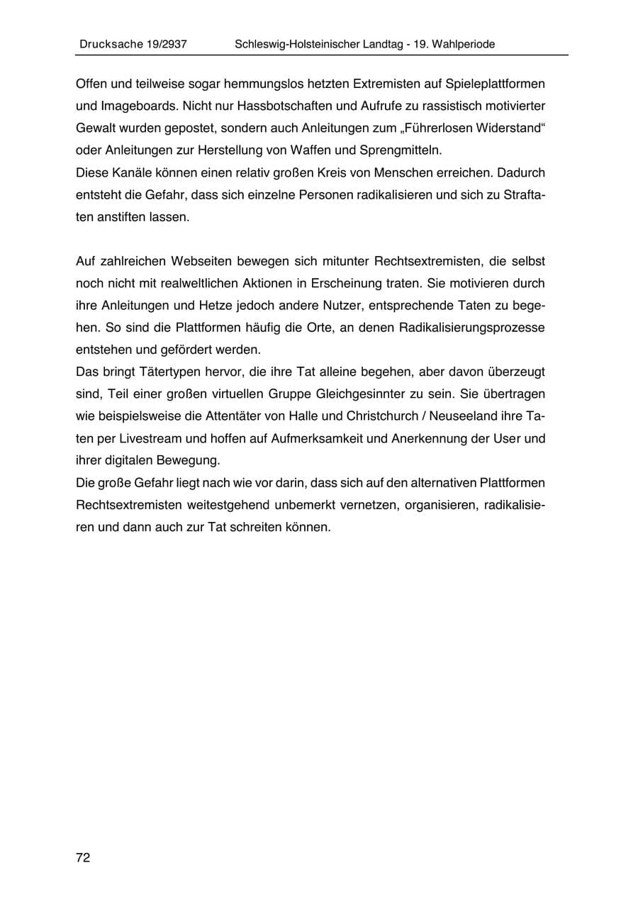Seite 84 des Verfassungsschutzbericht 2020 Schleswig-Holstein