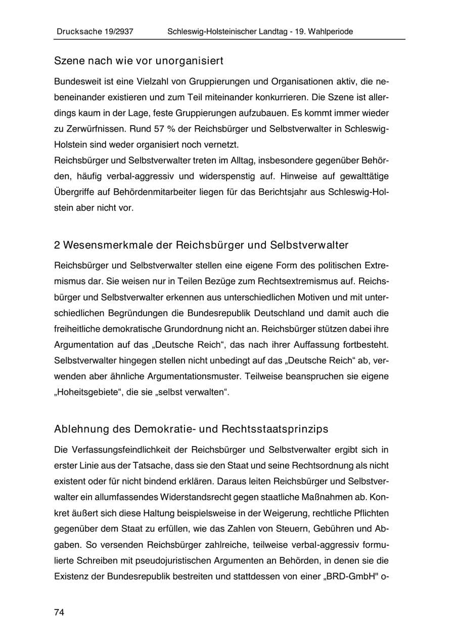 Seite 86 des Verfassungsschutzbericht 2020 Schleswig-Holstein