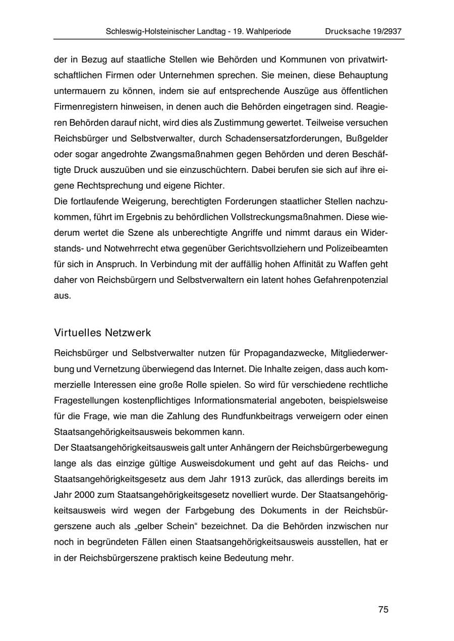 Seite 87 des Verfassungsschutzbericht 2020 Schleswig-Holstein