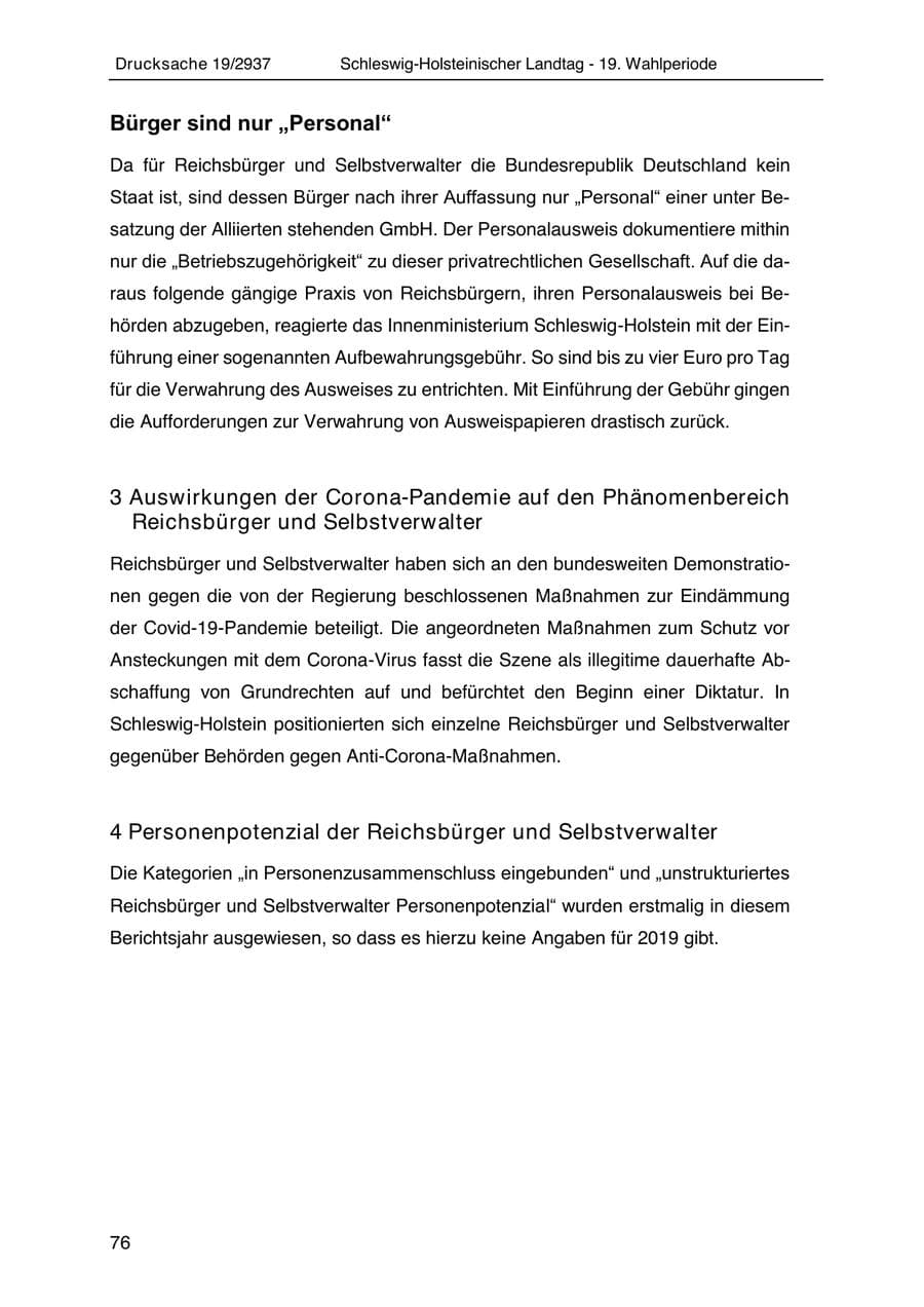 Seite 88 des Verfassungsschutzbericht 2020 Schleswig-Holstein