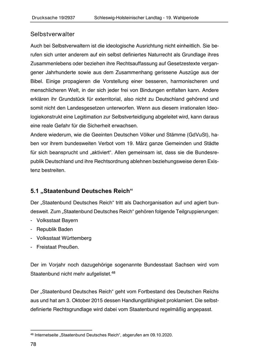 Seite 90 des Verfassungsschutzbericht 2020 Schleswig-Holstein