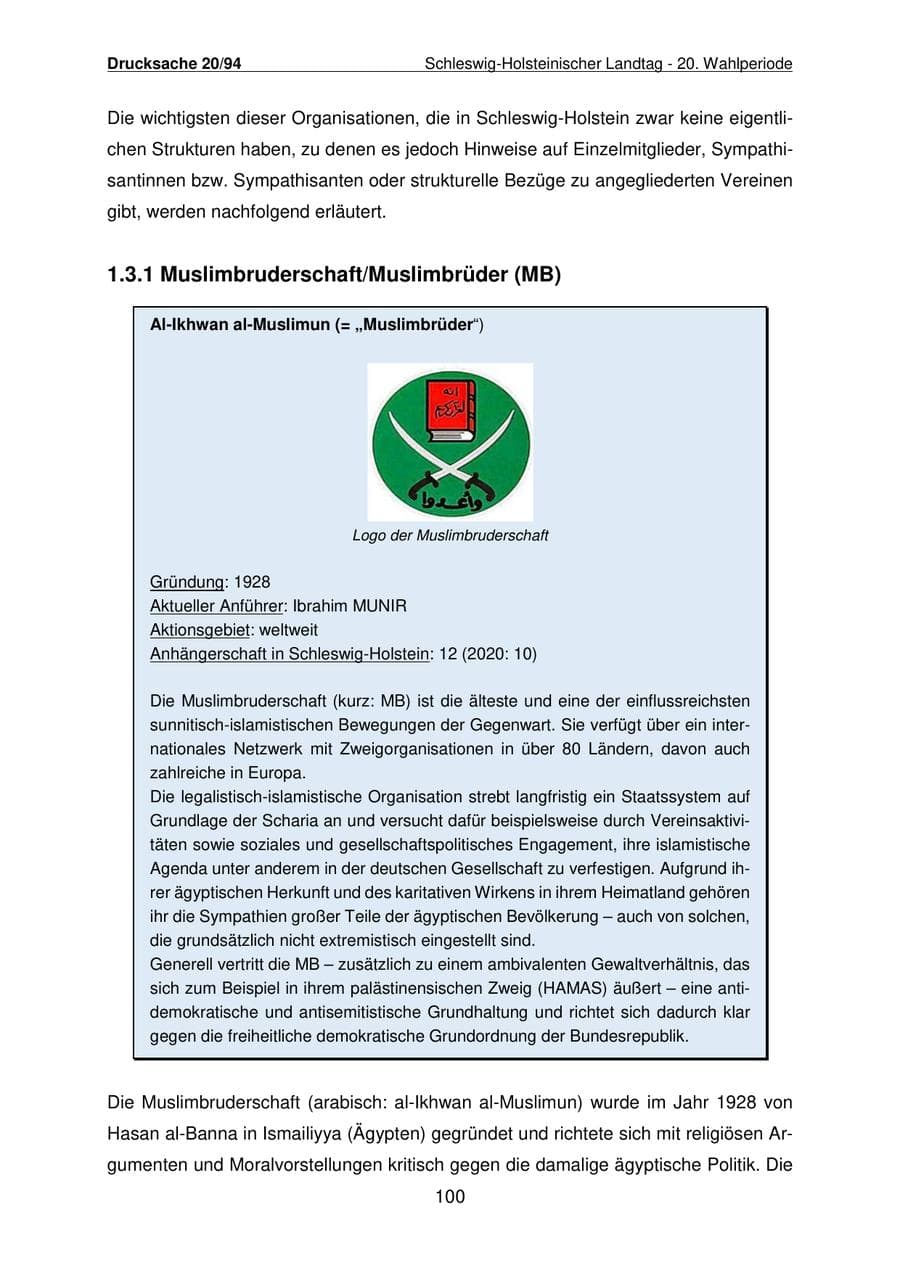 Seite 101 des Verfassungsschutzbericht 2021 Schleswig-Holstein