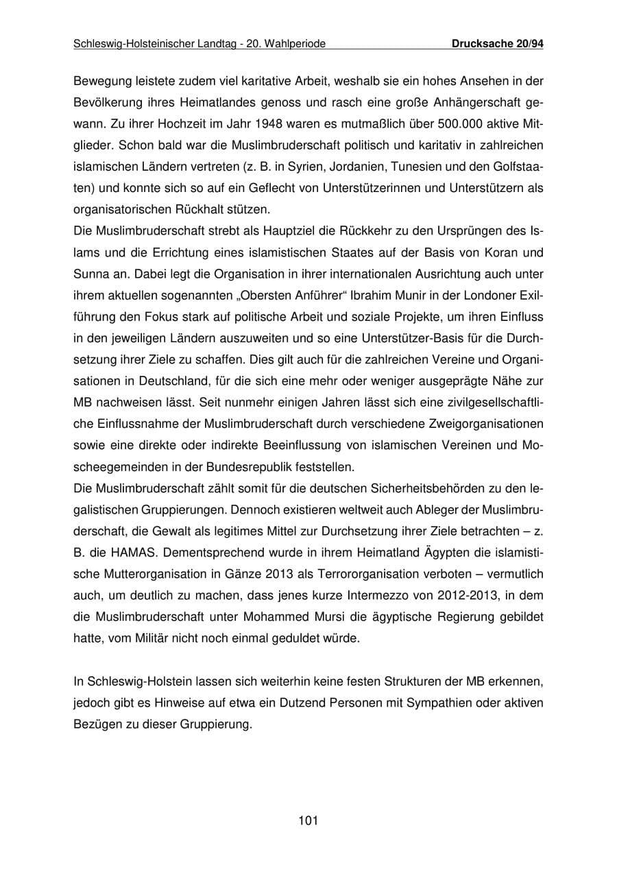 Seite 102 des Verfassungsschutzbericht 2021 Schleswig-Holstein