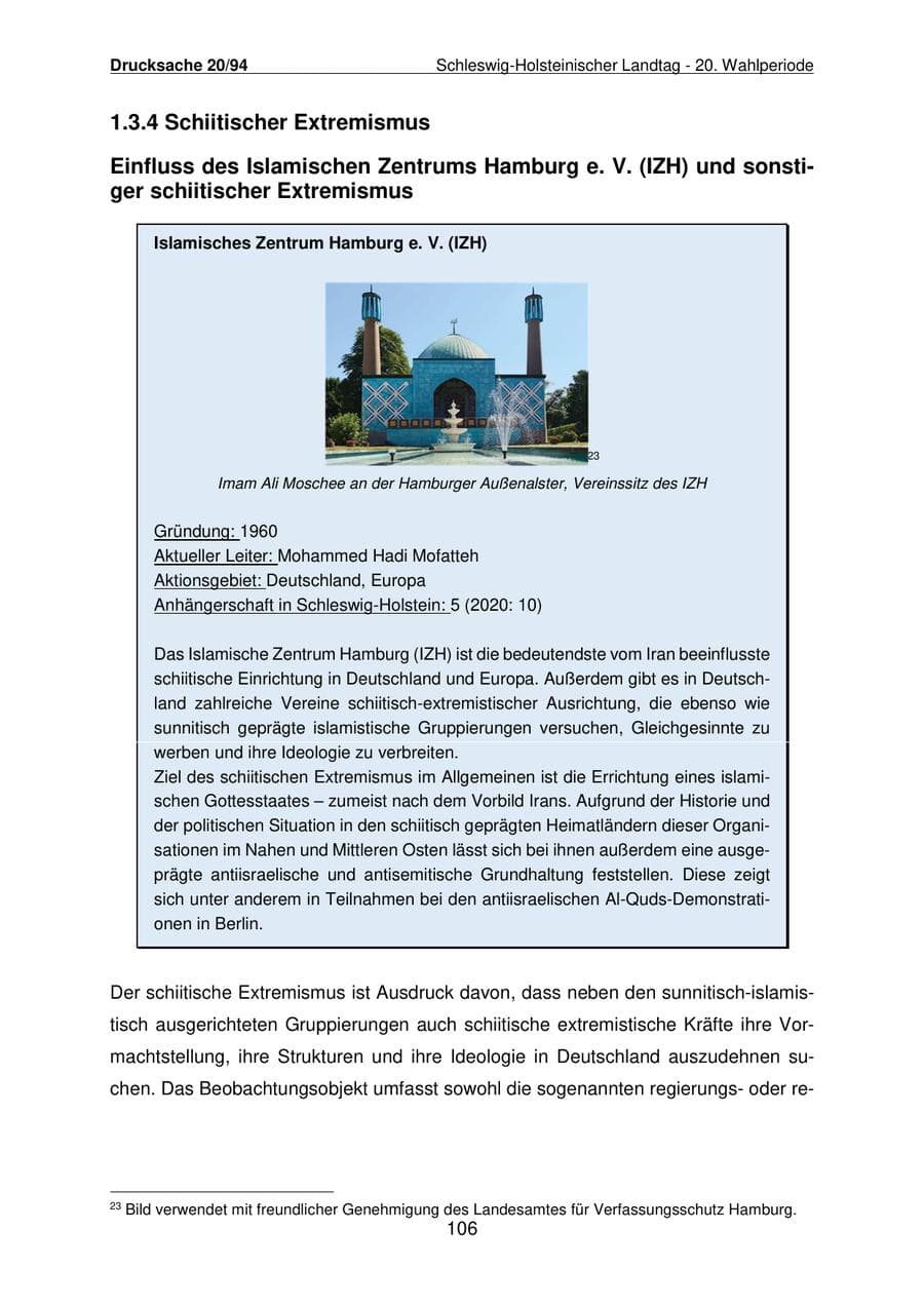 Seite 107 des Verfassungsschutzbericht 2021 Schleswig-Holstein