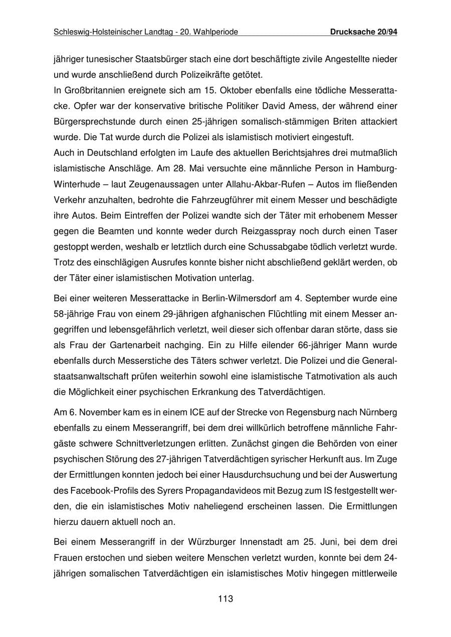 Seite 114 des Verfassungsschutzbericht 2021 Schleswig-Holstein