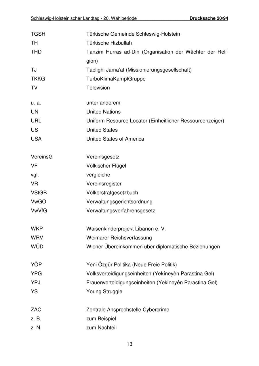 Seite 14 des Verfassungsschutzbericht 2021 Schleswig-Holstein