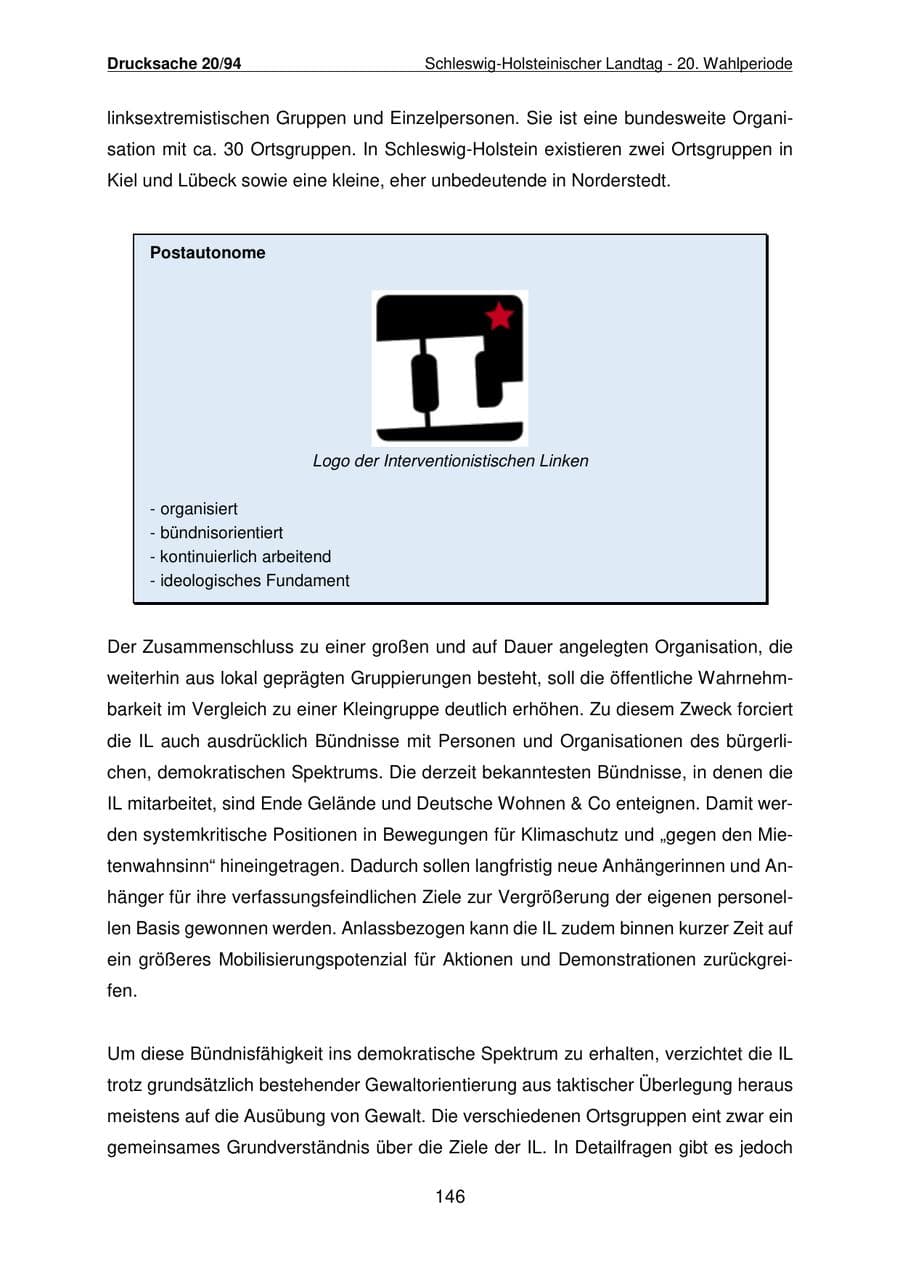 Seite 147 des Verfassungsschutzbericht 2021 Schleswig-Holstein