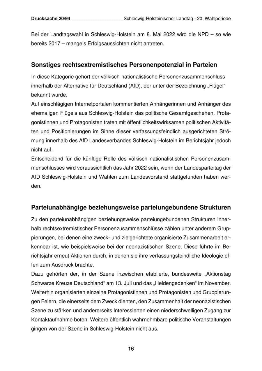 Seite 17 des Verfassungsschutzbericht 2021 Schleswig-Holstein