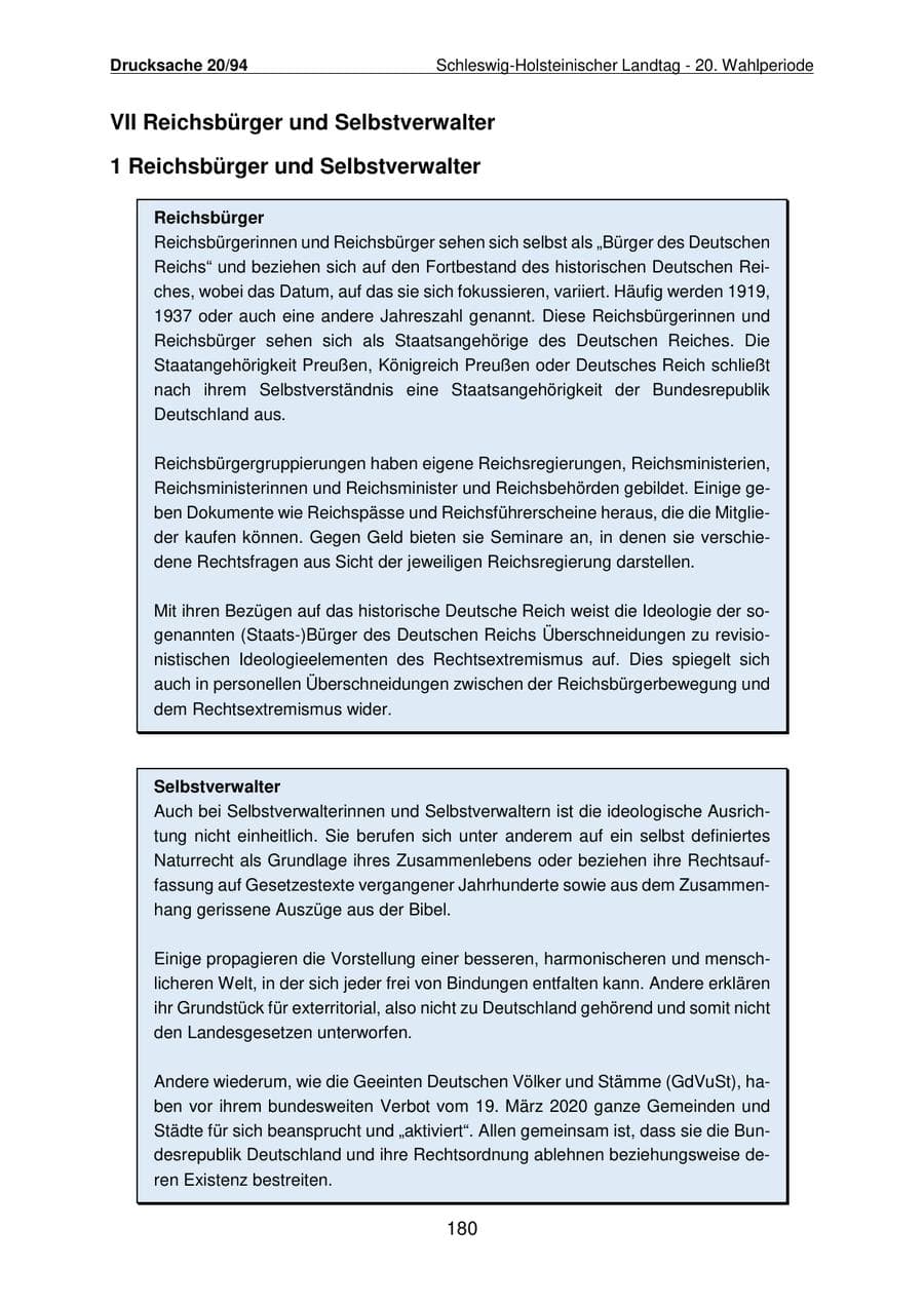 Seite 181 des Verfassungsschutzbericht 2021 Schleswig-Holstein