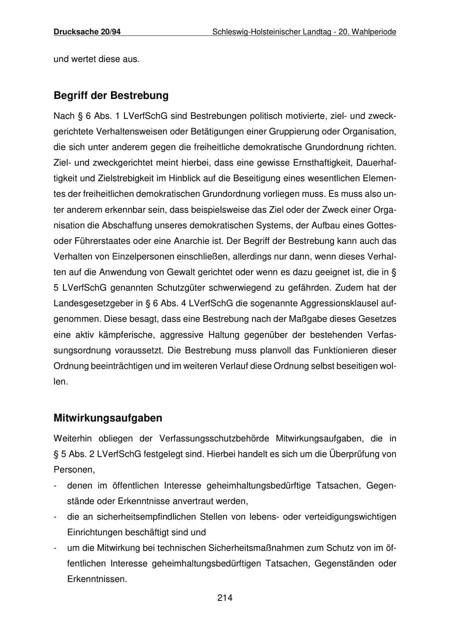 Seite 215 des Verfassungsschutzbericht 2021 Schleswig-Holstein