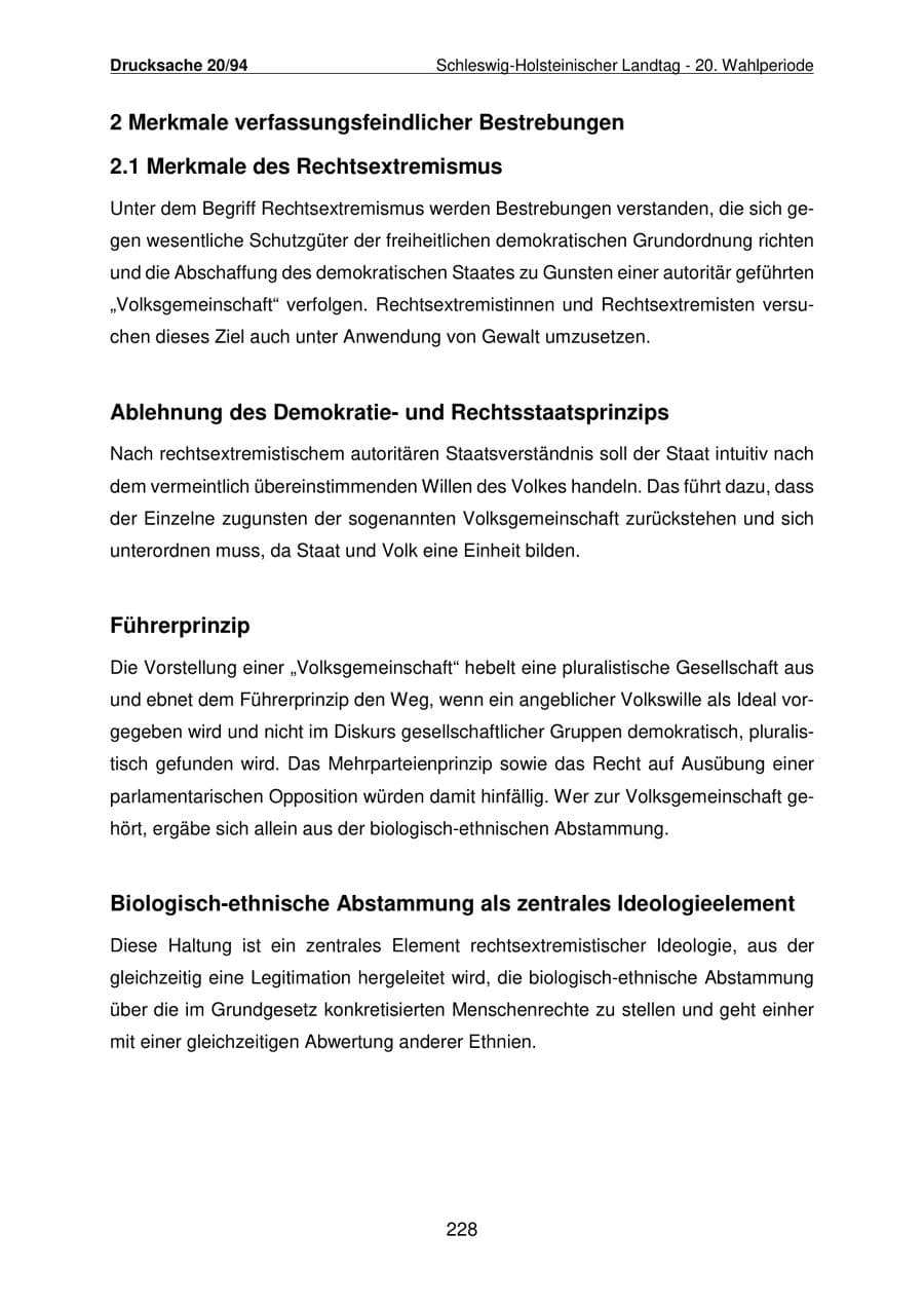Seite 229 des Verfassungsschutzbericht 2021 Schleswig-Holstein