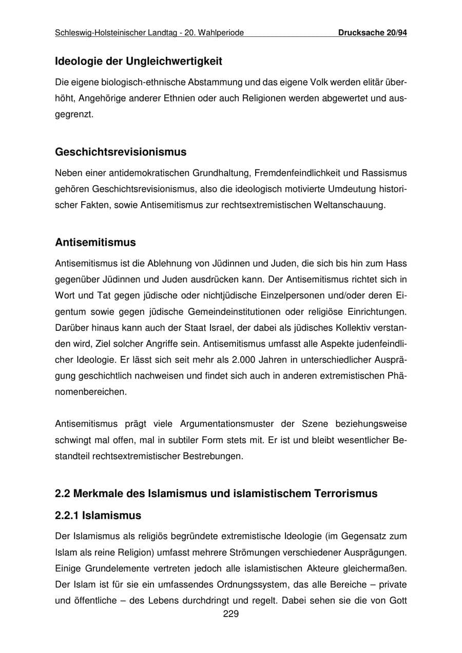 Seite 230 des Verfassungsschutzbericht 2021 Schleswig-Holstein