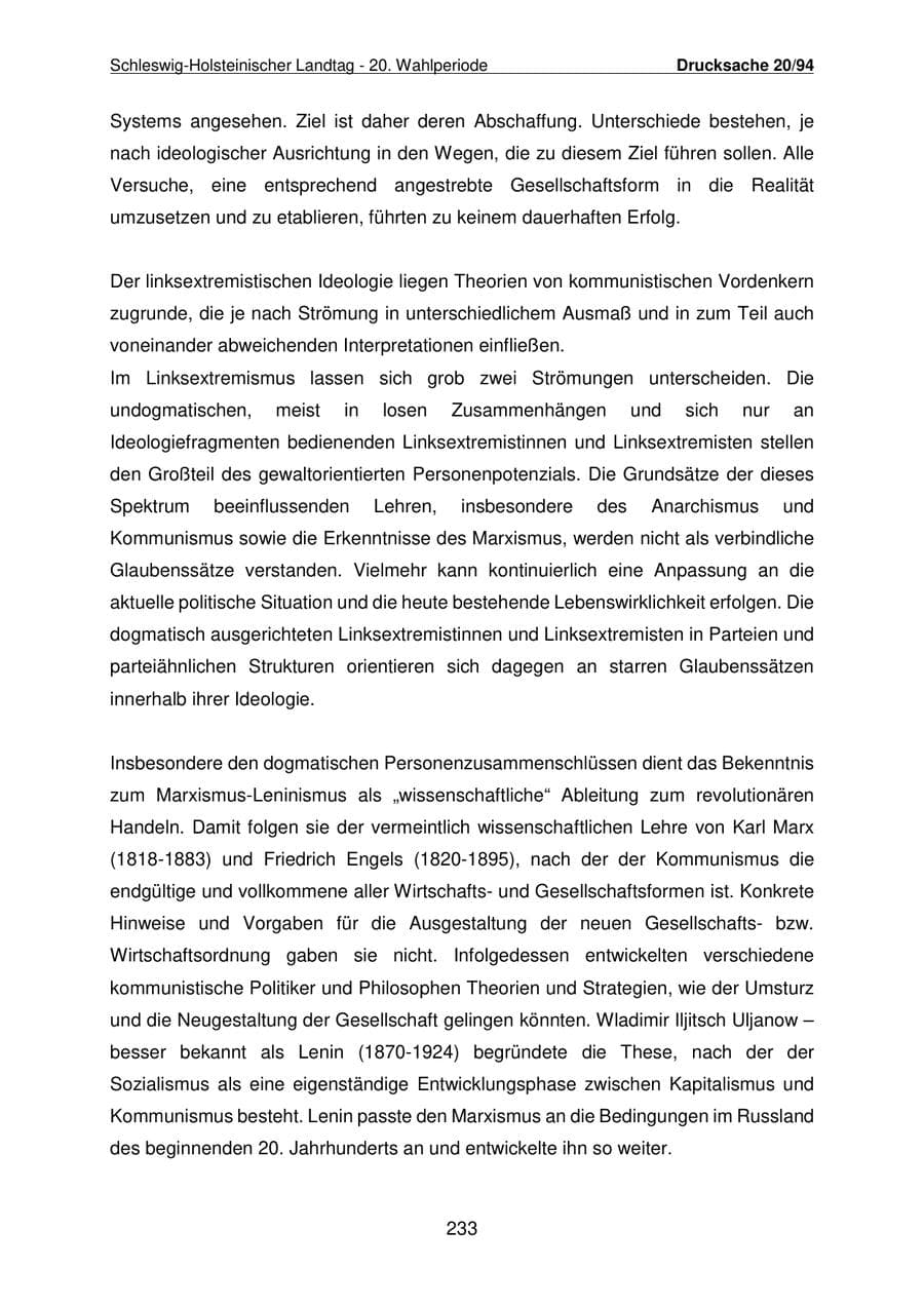Seite 234 des Verfassungsschutzbericht 2021 Schleswig-Holstein