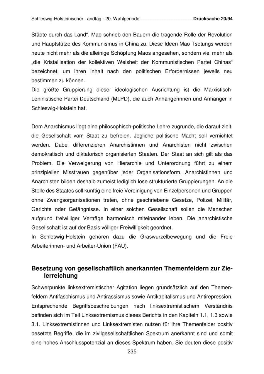 Seite 236 des Verfassungsschutzbericht 2021 Schleswig-Holstein