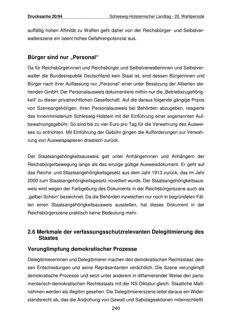 Seite 241 des Verfassungsschutzbericht 2021 Schleswig-Holstein