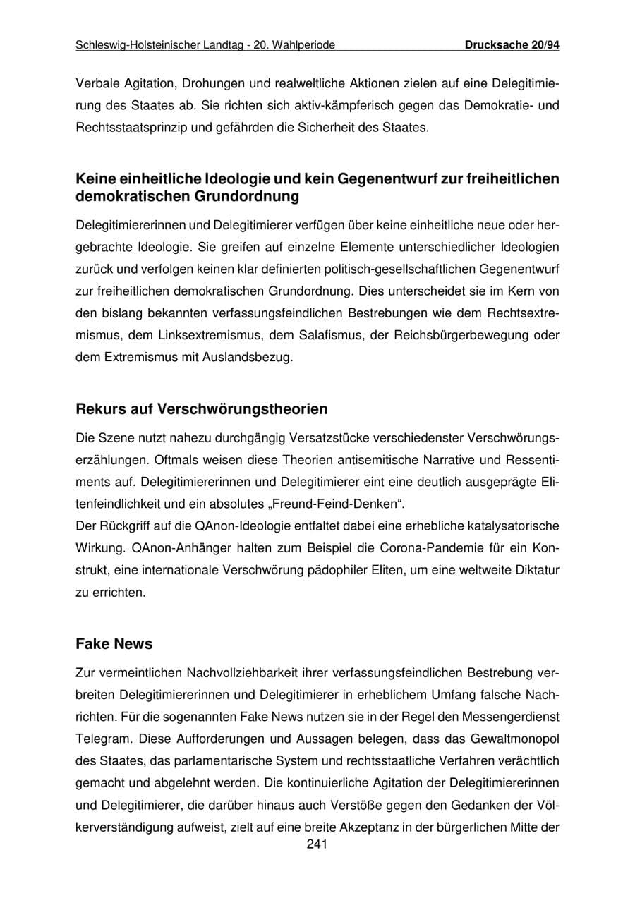 Seite 242 des Verfassungsschutzbericht 2021 Schleswig-Holstein