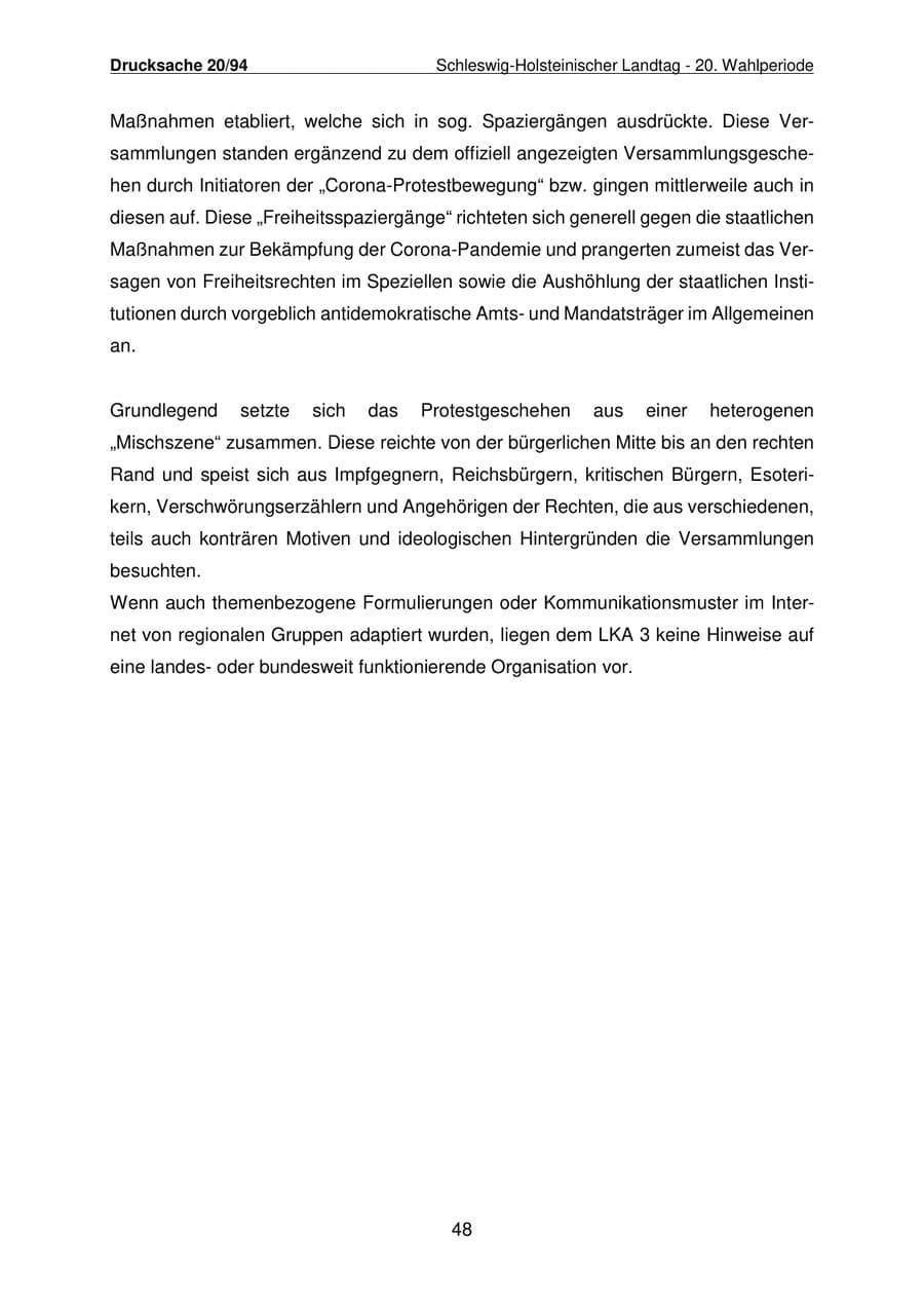 Seite 49 des Verfassungsschutzbericht 2021 Schleswig-Holstein