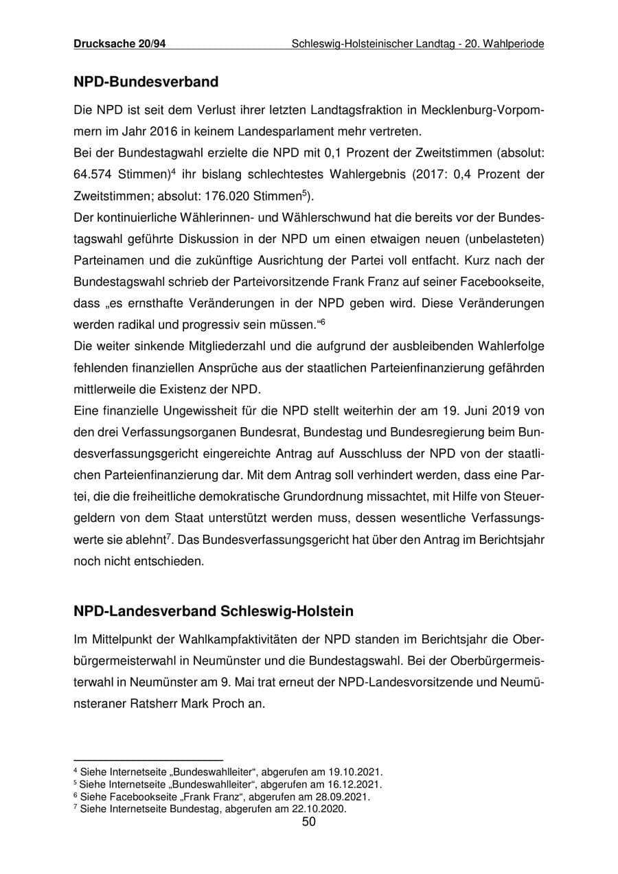 Seite 51 des Verfassungsschutzbericht 2021 Schleswig-Holstein