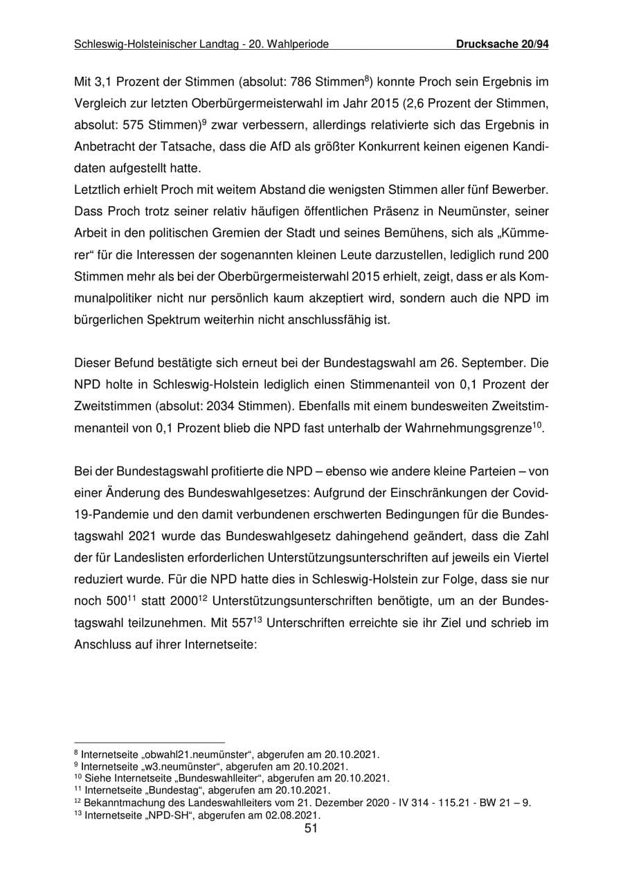 Seite 52 des Verfassungsschutzbericht 2021 Schleswig-Holstein