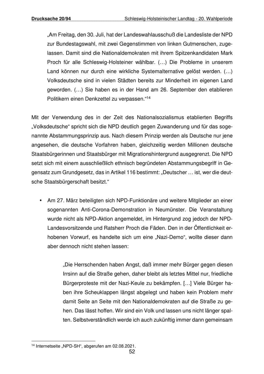 Seite 53 des Verfassungsschutzbericht 2021 Schleswig-Holstein