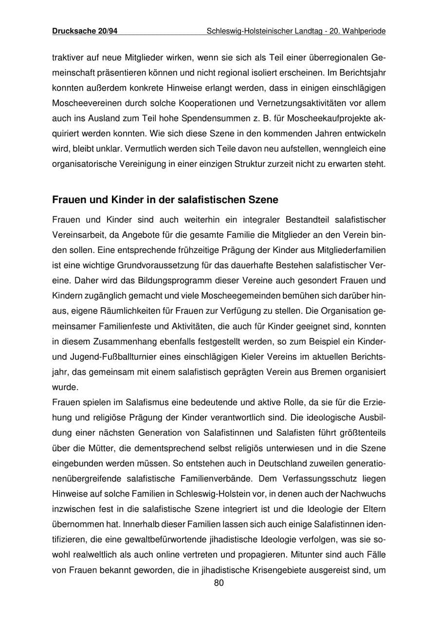 Seite 81 des Verfassungsschutzbericht 2021 Schleswig-Holstein
