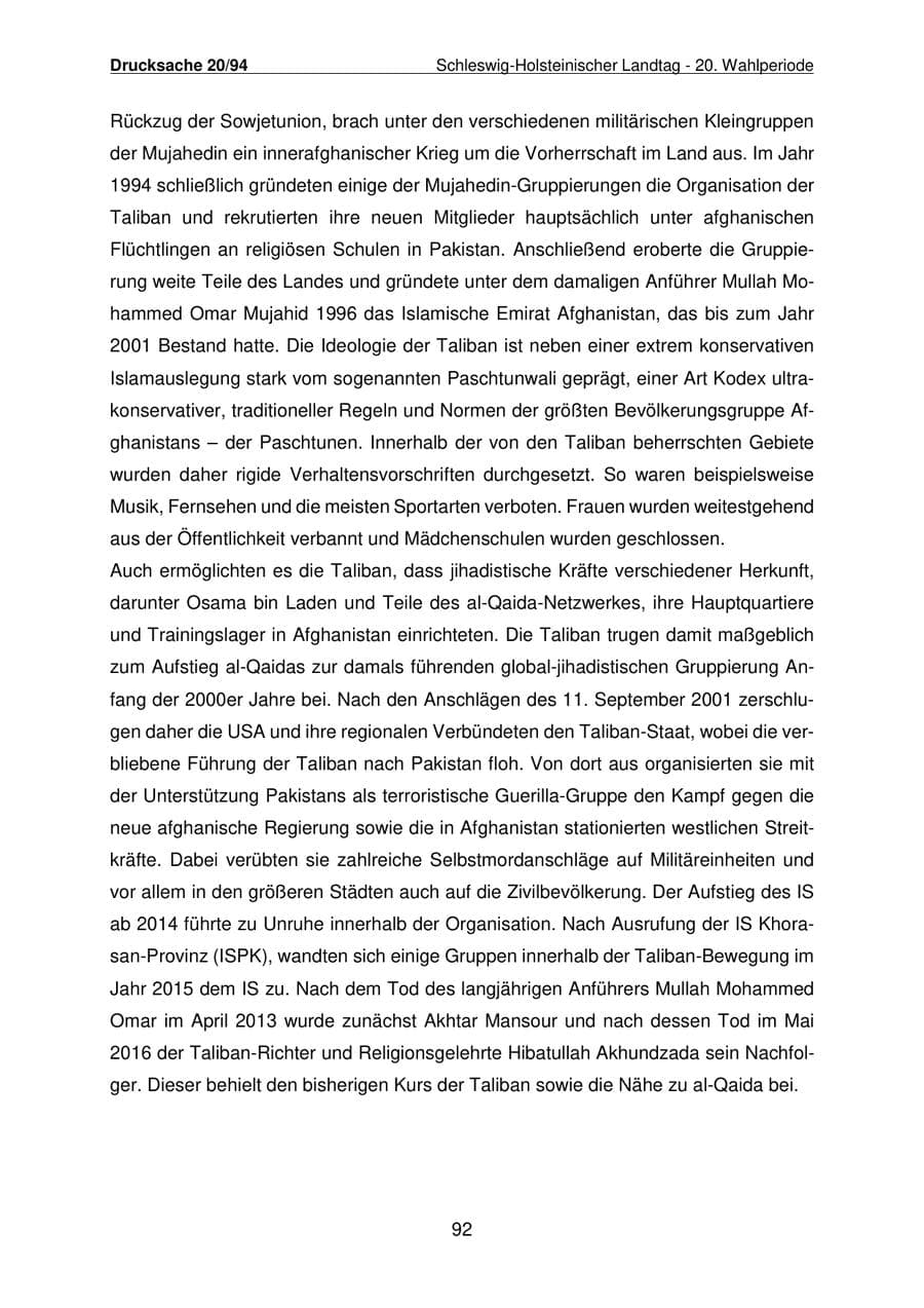 Seite 93 des Verfassungsschutzbericht 2021 Schleswig-Holstein