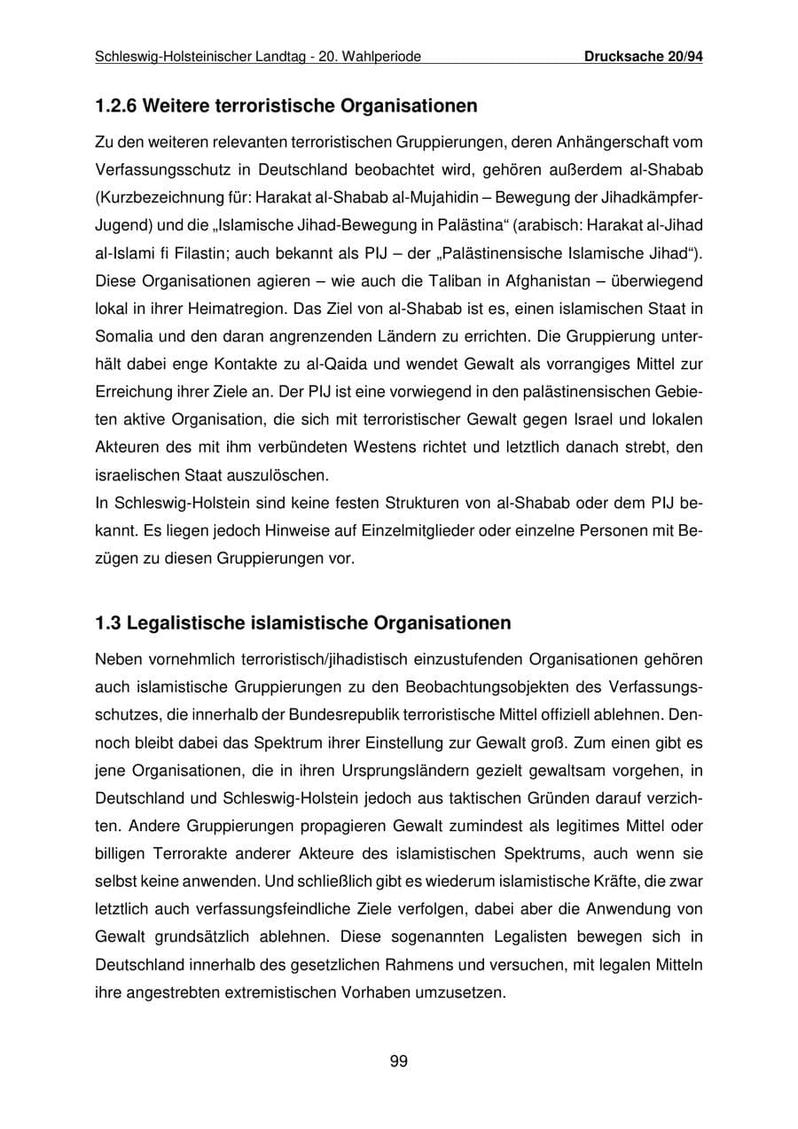 Seite 100 des Verfassungsschutzbericht 2021 Schleswig-Holstein