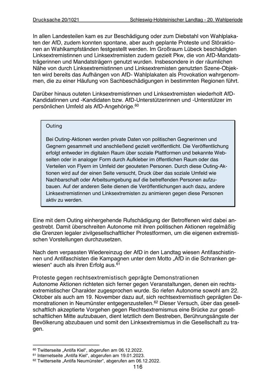 Seite 118 des Verfassungsschutzbericht 2022 Schleswig-Holstein
