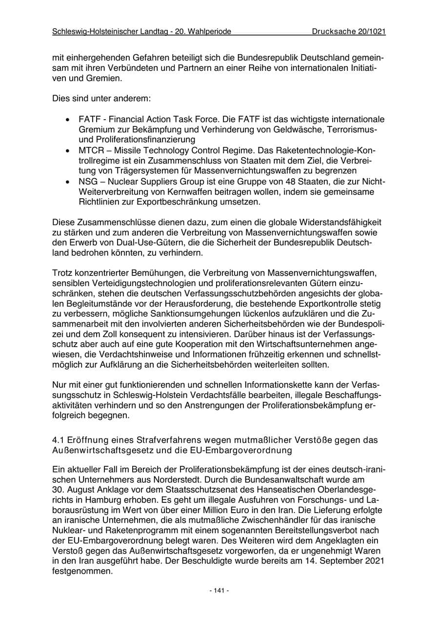 Seite 143 des Verfassungsschutzbericht 2022 Schleswig-Holstein