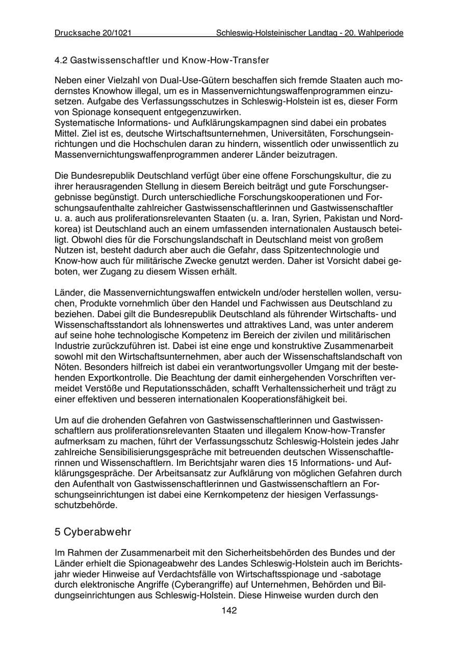 Seite 144 des Verfassungsschutzbericht 2022 Schleswig-Holstein