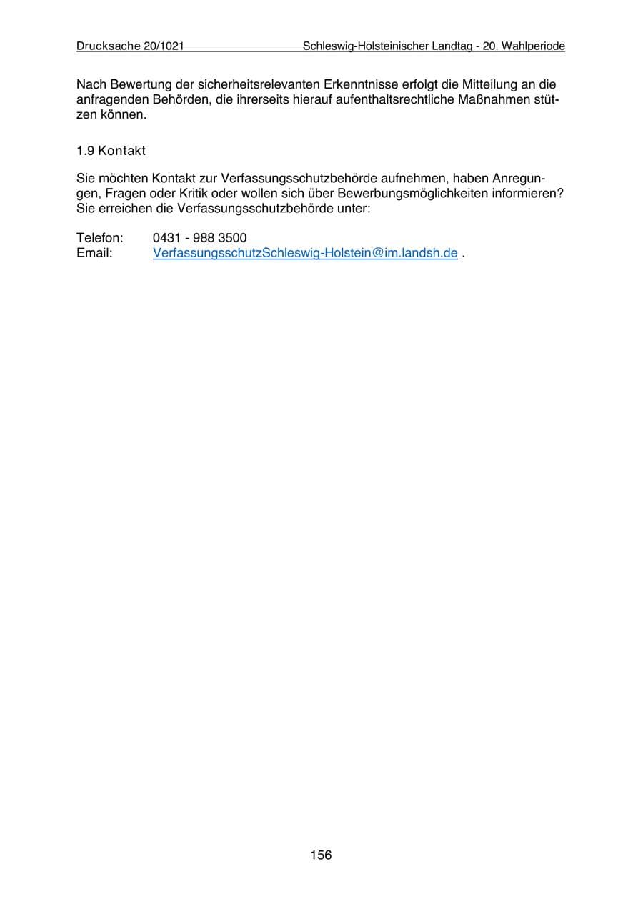 Seite 158 des Verfassungsschutzbericht 2022 Schleswig-Holstein