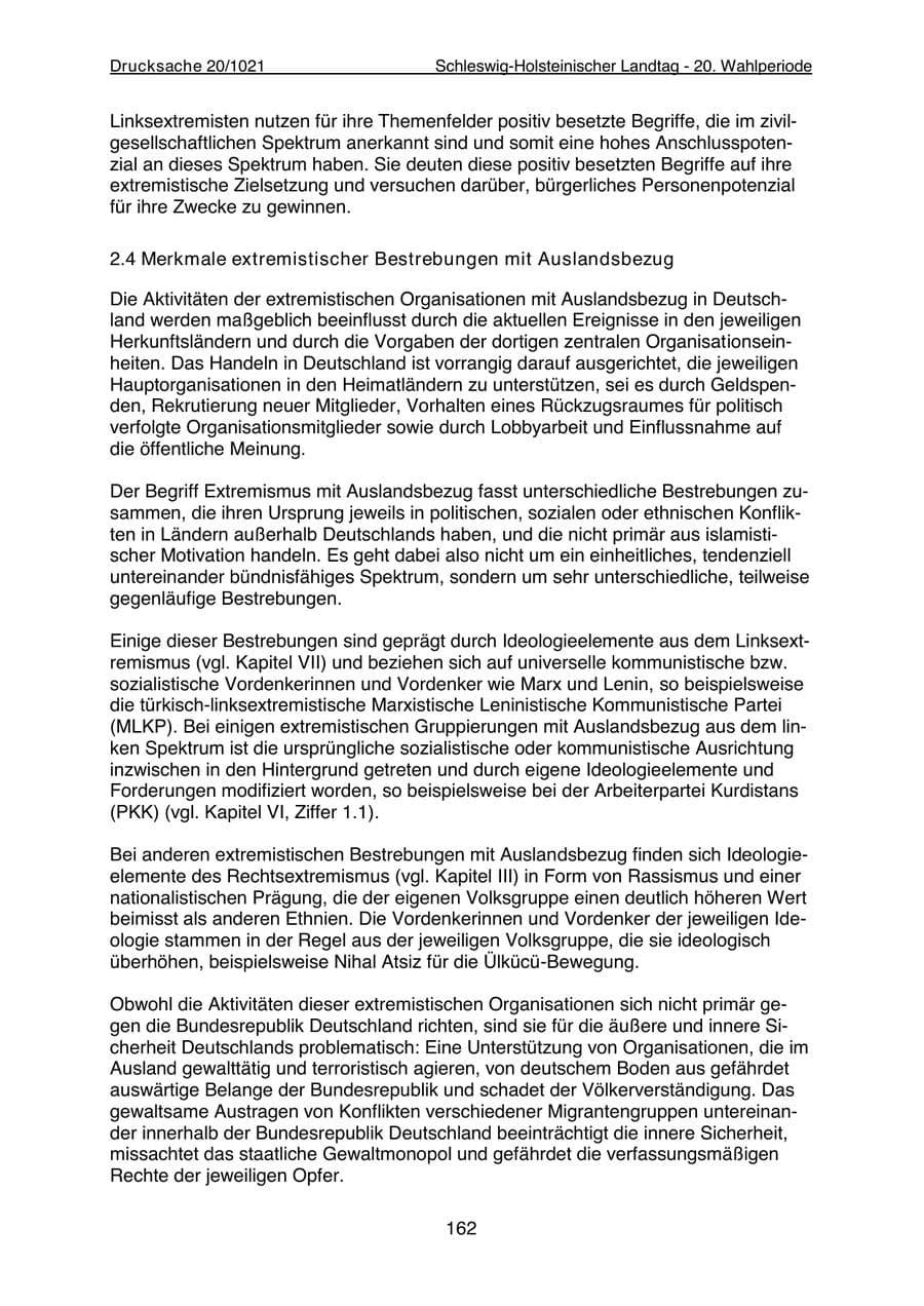 Seite 164 des Verfassungsschutzbericht 2022 Schleswig-Holstein