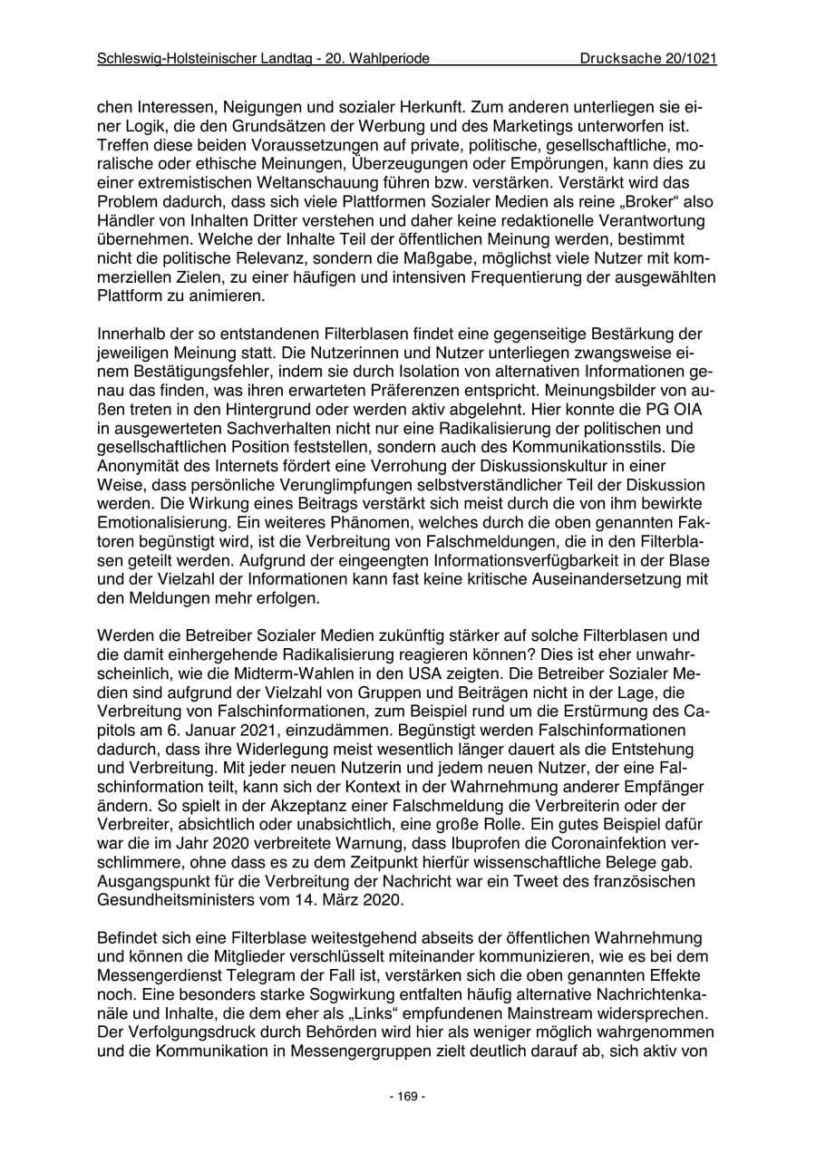 Seite 171 des Verfassungsschutzbericht 2022 Schleswig-Holstein