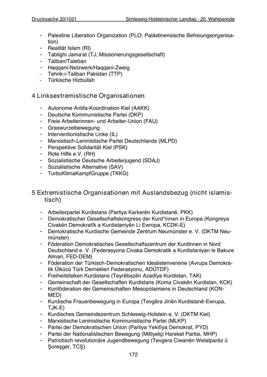 Seite 174 des Verfassungsschutzbericht 2022 Schleswig-Holstein